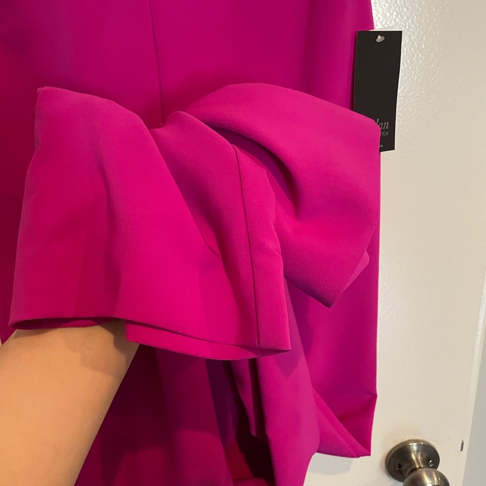 🆕Aidan Mattox caged back fuchsia jumpsuit Sz 4 - Picture 3 of 9